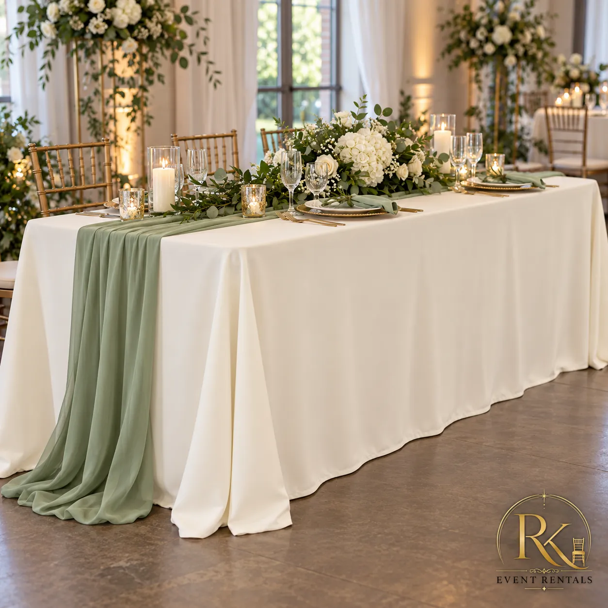 8' Rectangular Tablecloth – Floor Length