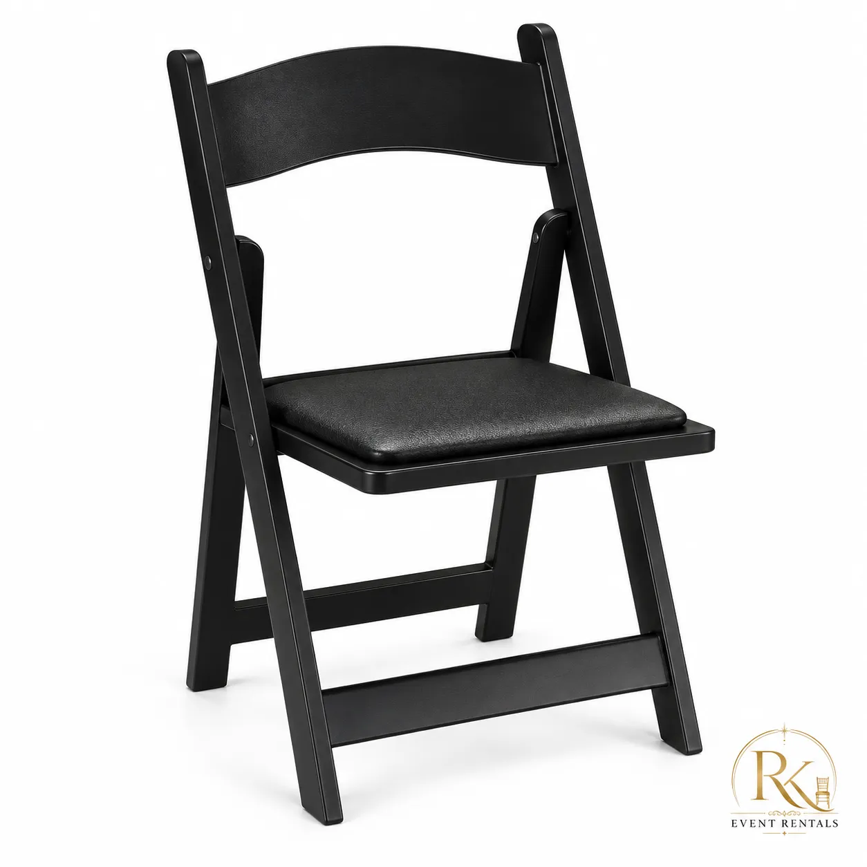 Black Resin Padded Folding Chair