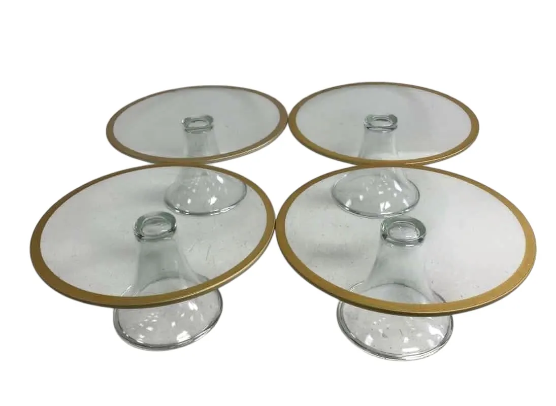 Cake Stand- Clear glass 8" wide x 4" tall
