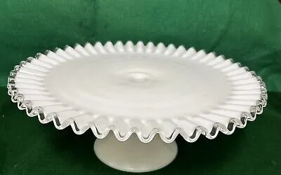 Fenton-Silver Crest Milk Glass Pedestal Cake Stand