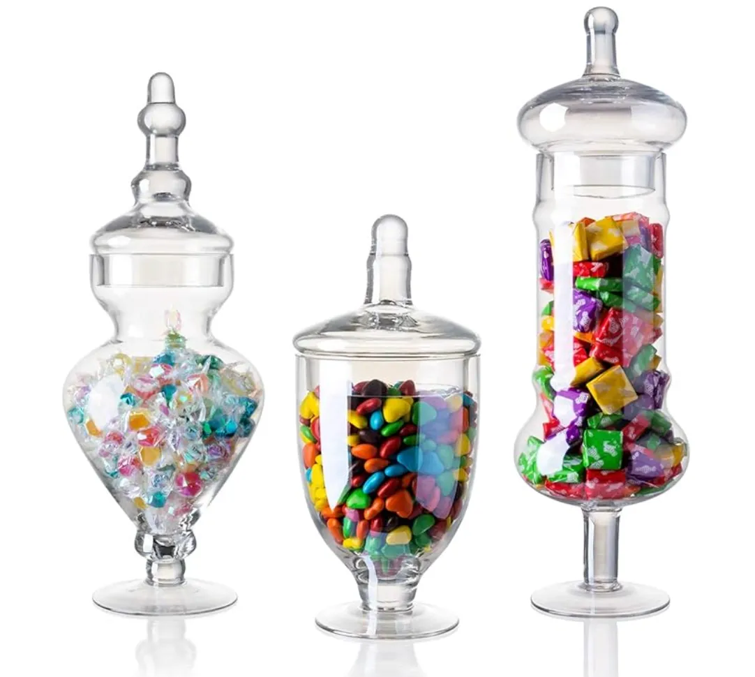 Glass Apothecary Jars, Candy Dish or Candy Jar