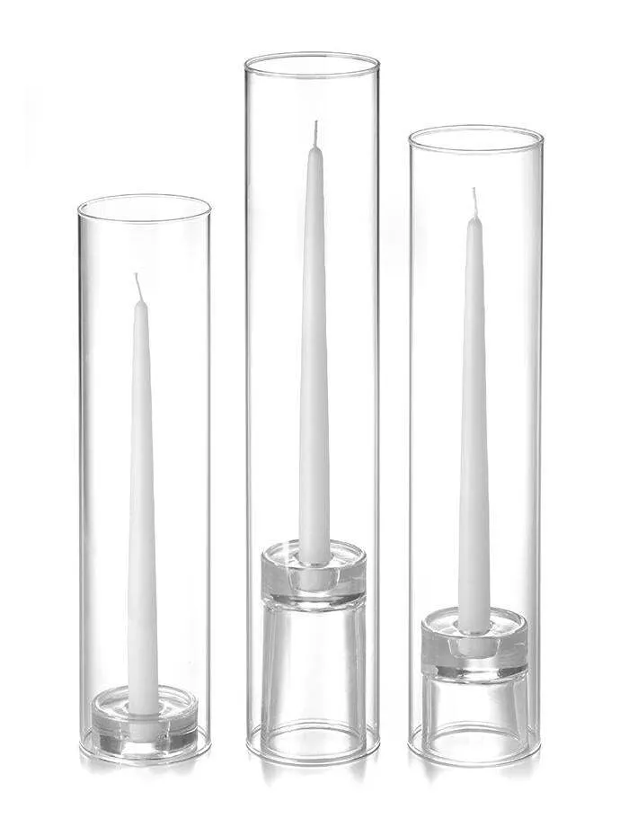 Yummi Set of three-Tapered Candle Holder + Chimney