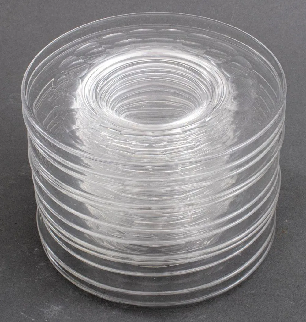 Val St. Lambert "Montana" Crystal Plates, unsigned