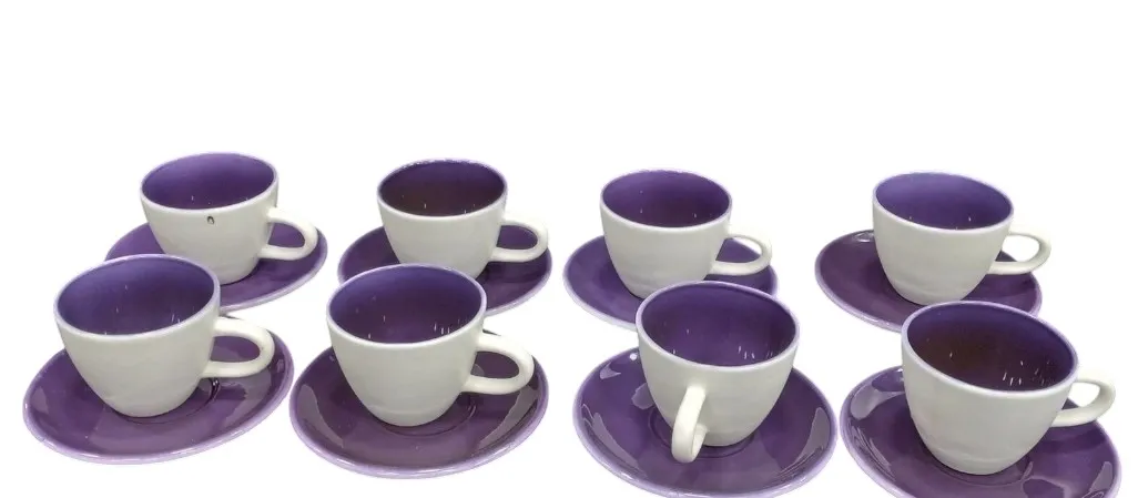 Gump's Italian Purple Tea Cups & Saucer
