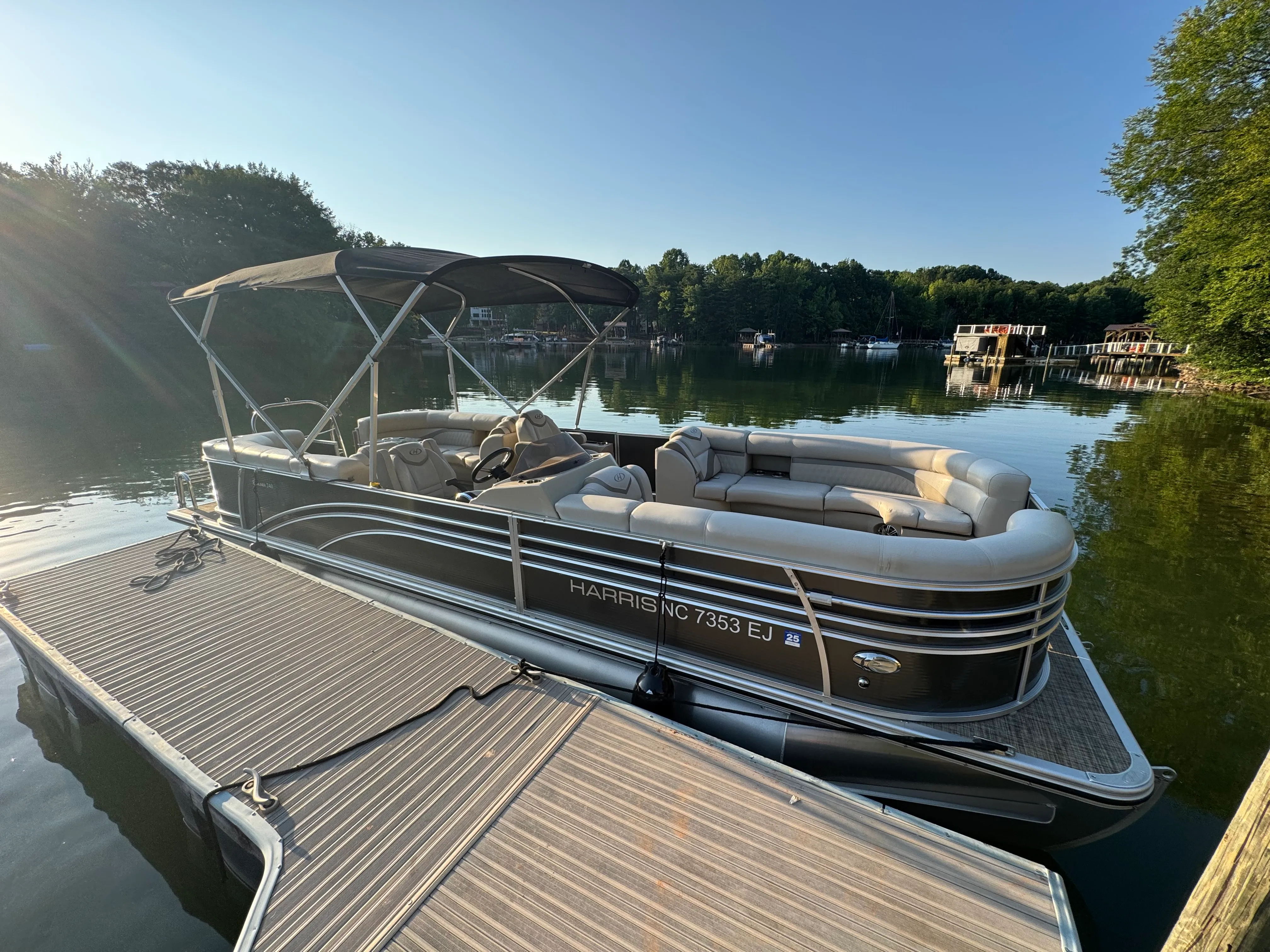 2018 Harris 24' Sunliner Tri-Toon 15 Person Capacity Mercury 150