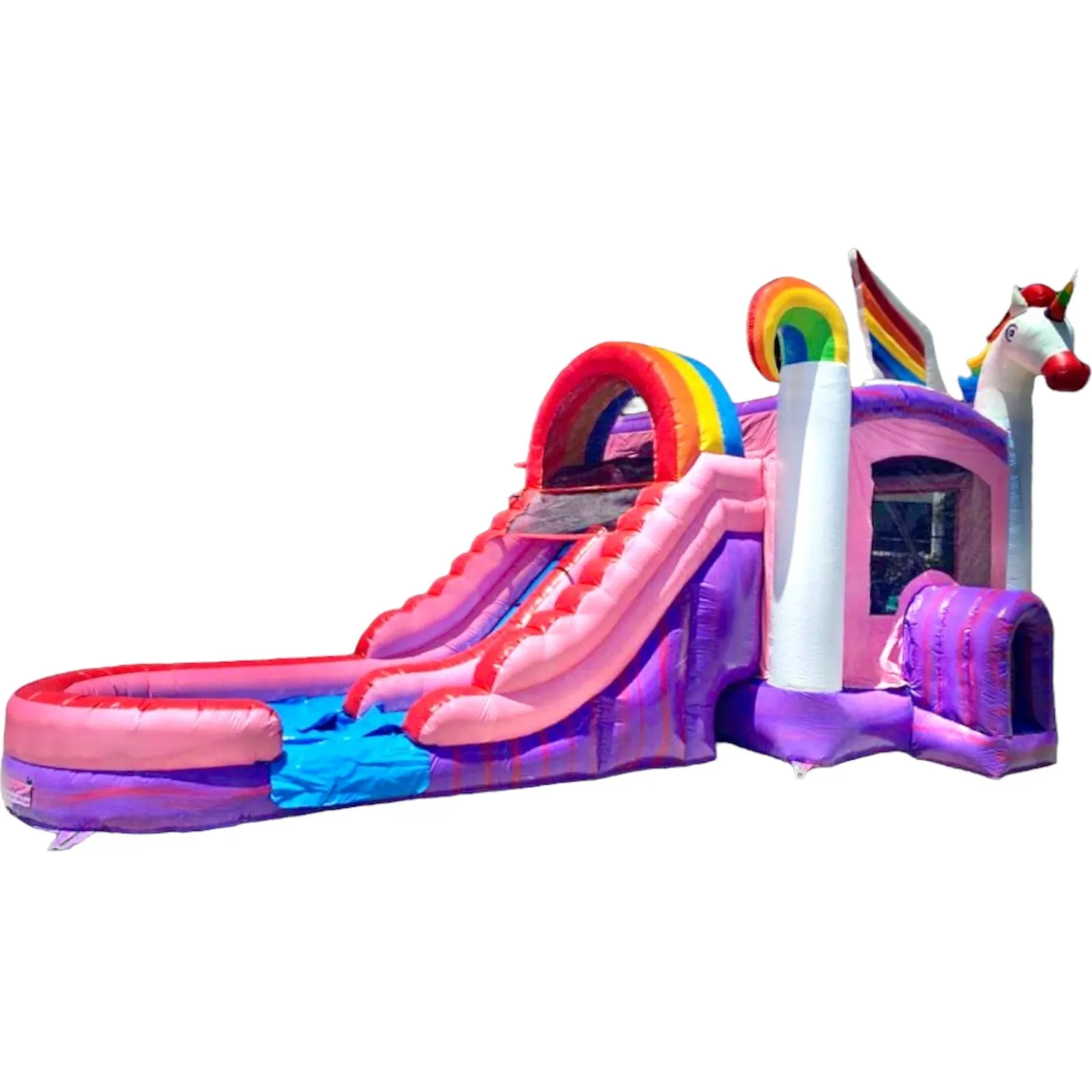 Super Large 5in1 Unicorn Dual Lane Slide Combo Inflated Pool