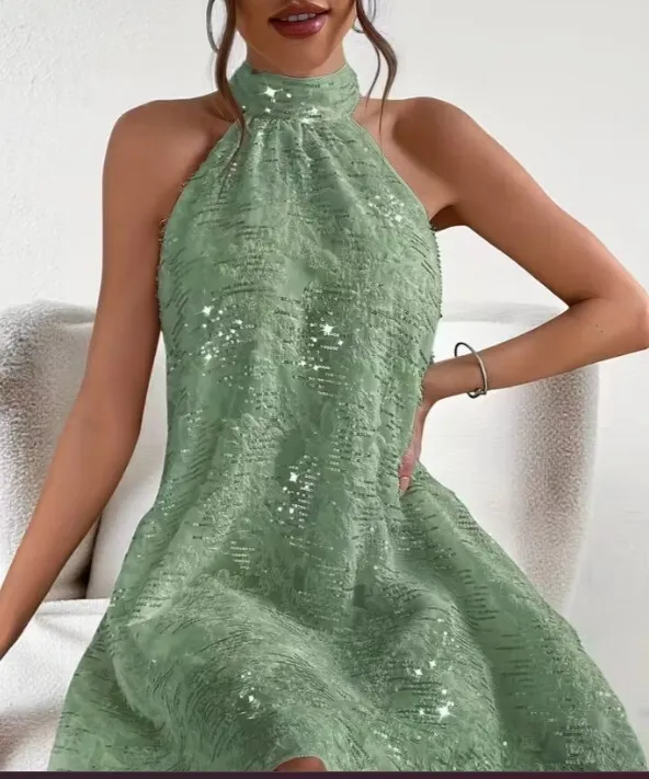 "Starlight Halter Dress"