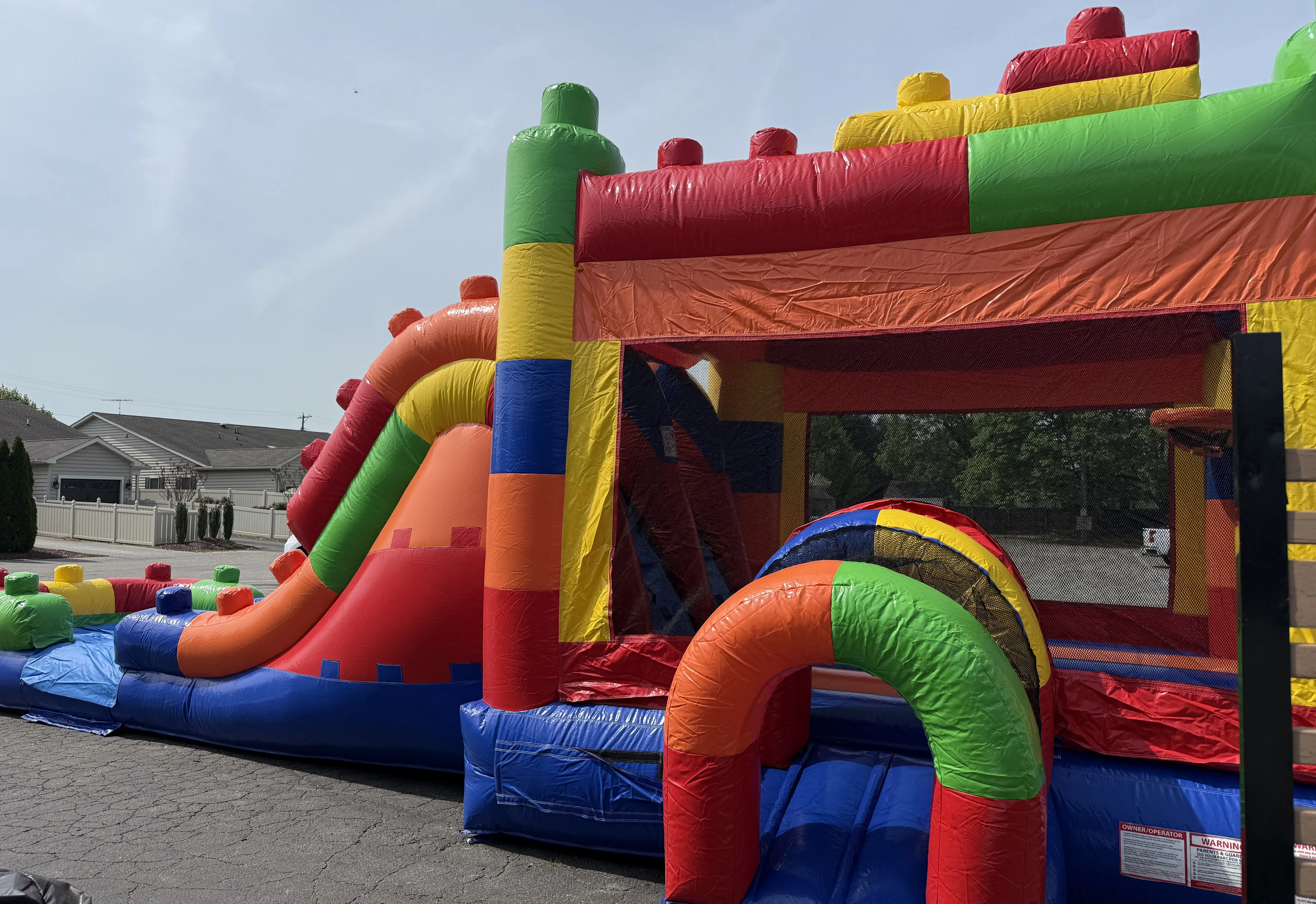 Inflatable- MEGA Building Block Bounce House & Dual Slide