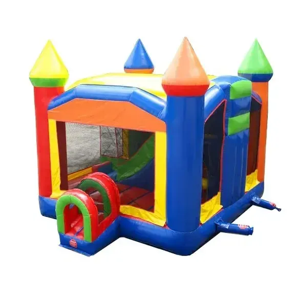 Inflatable- 5 Part Multi Play Rainbow BounceHouse/Slide Combo