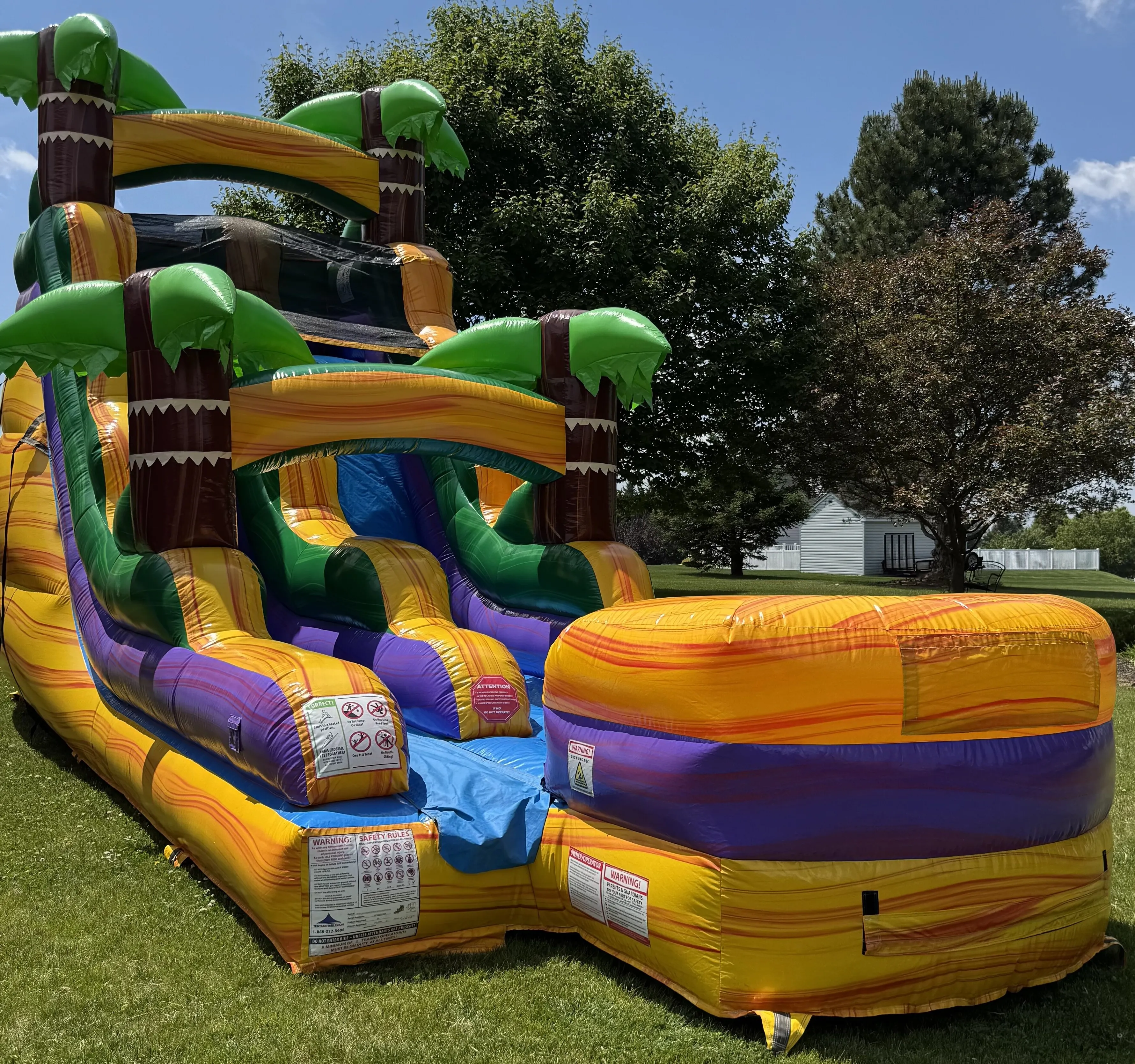 Inflatable- 15' Tropical Yellow Marble Slide