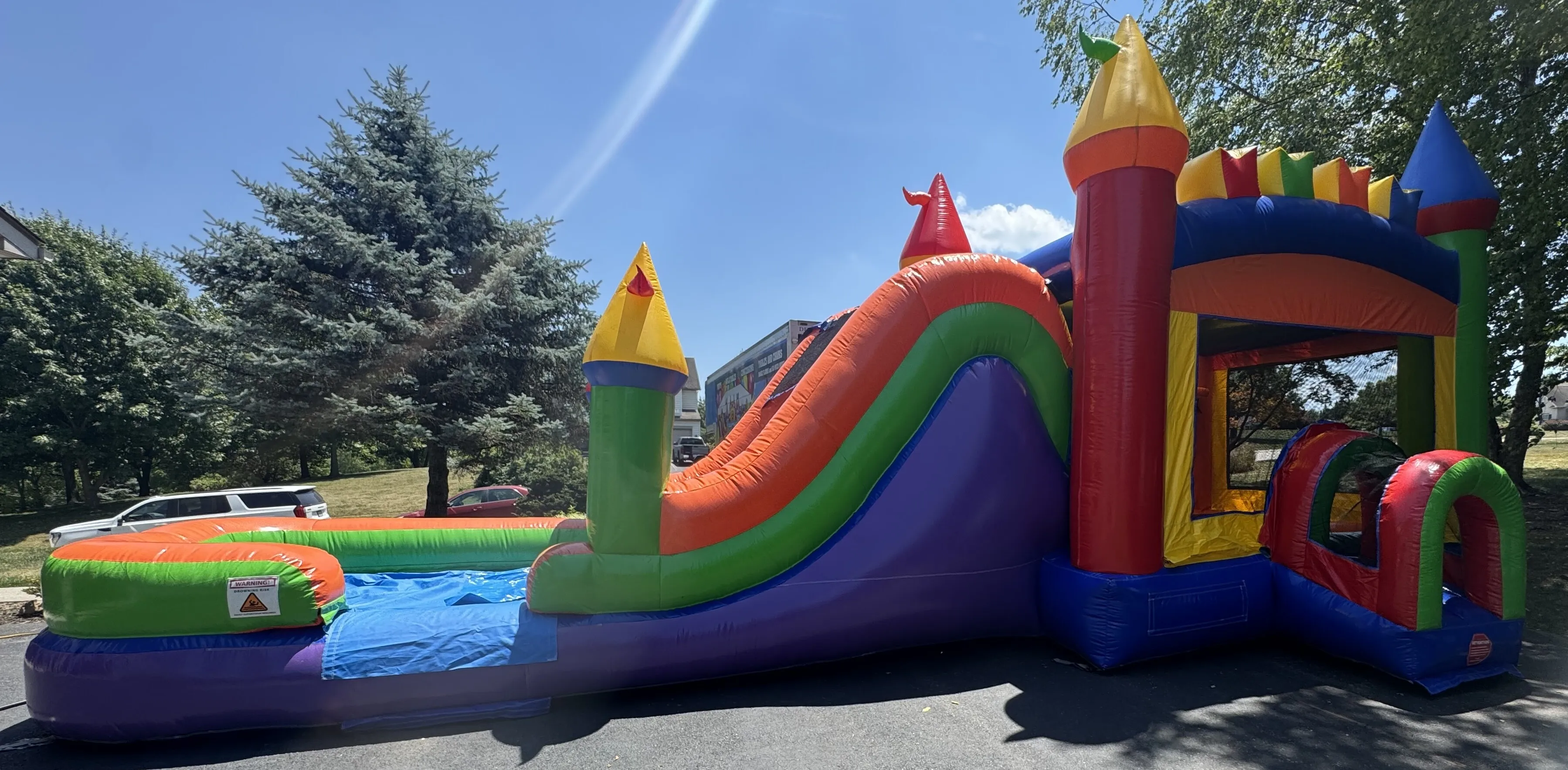 Inflatable- MEGA Multicolored Bounce House & Slide