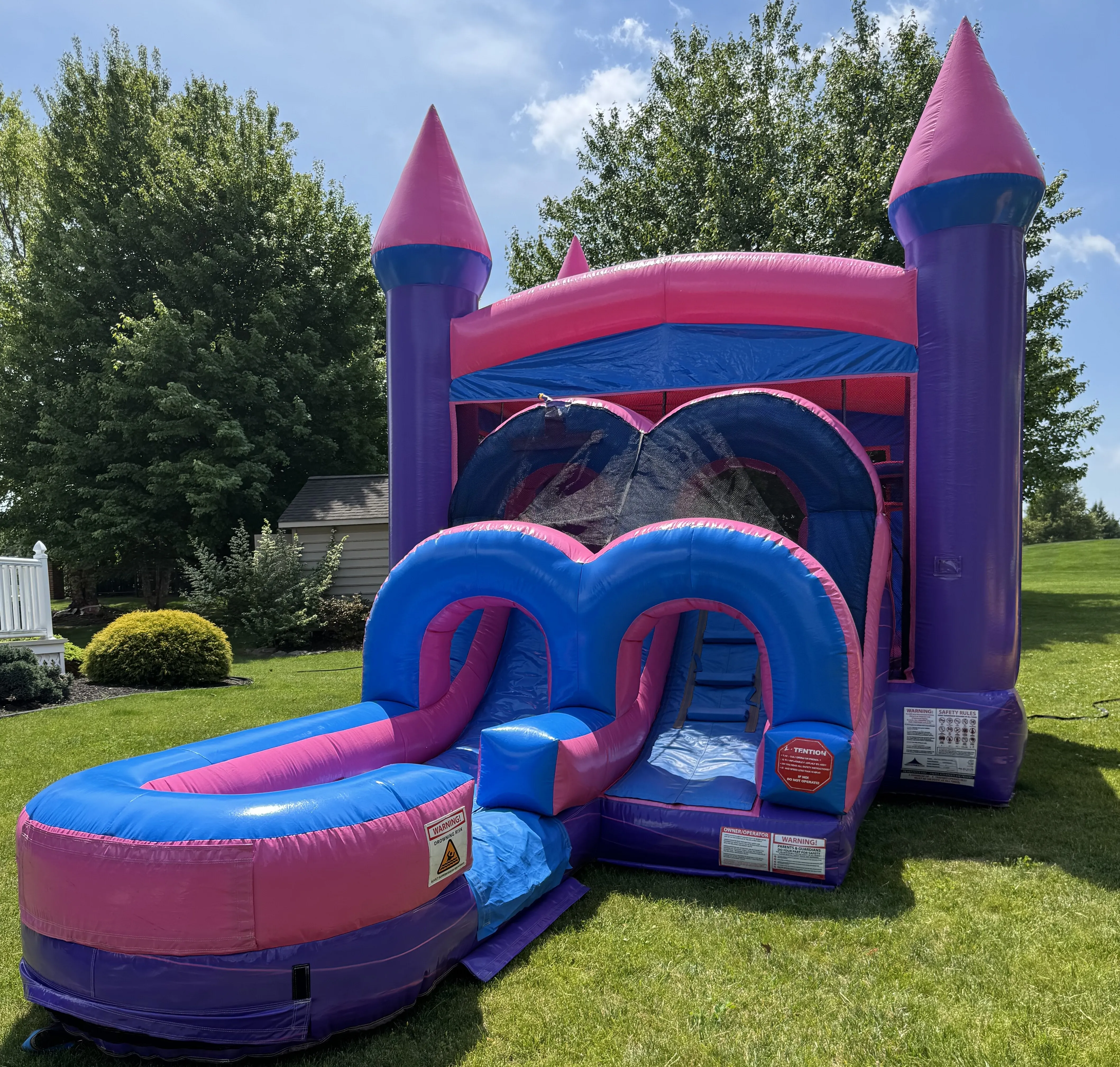 Inflatable- Pink Princess BounceHouse/Slide Combo