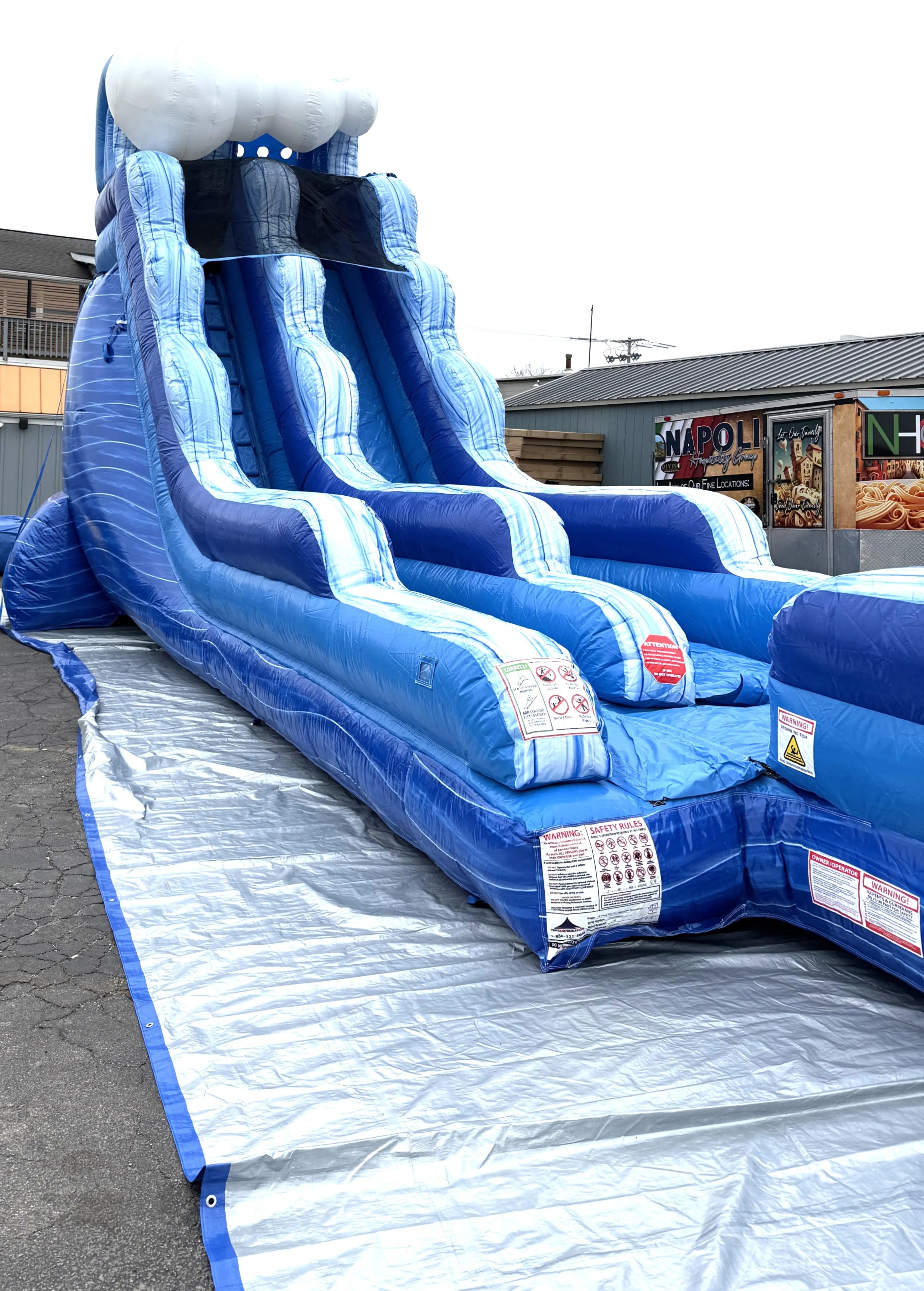 Inflatable- 18' Blue Marble Wave Water Slide