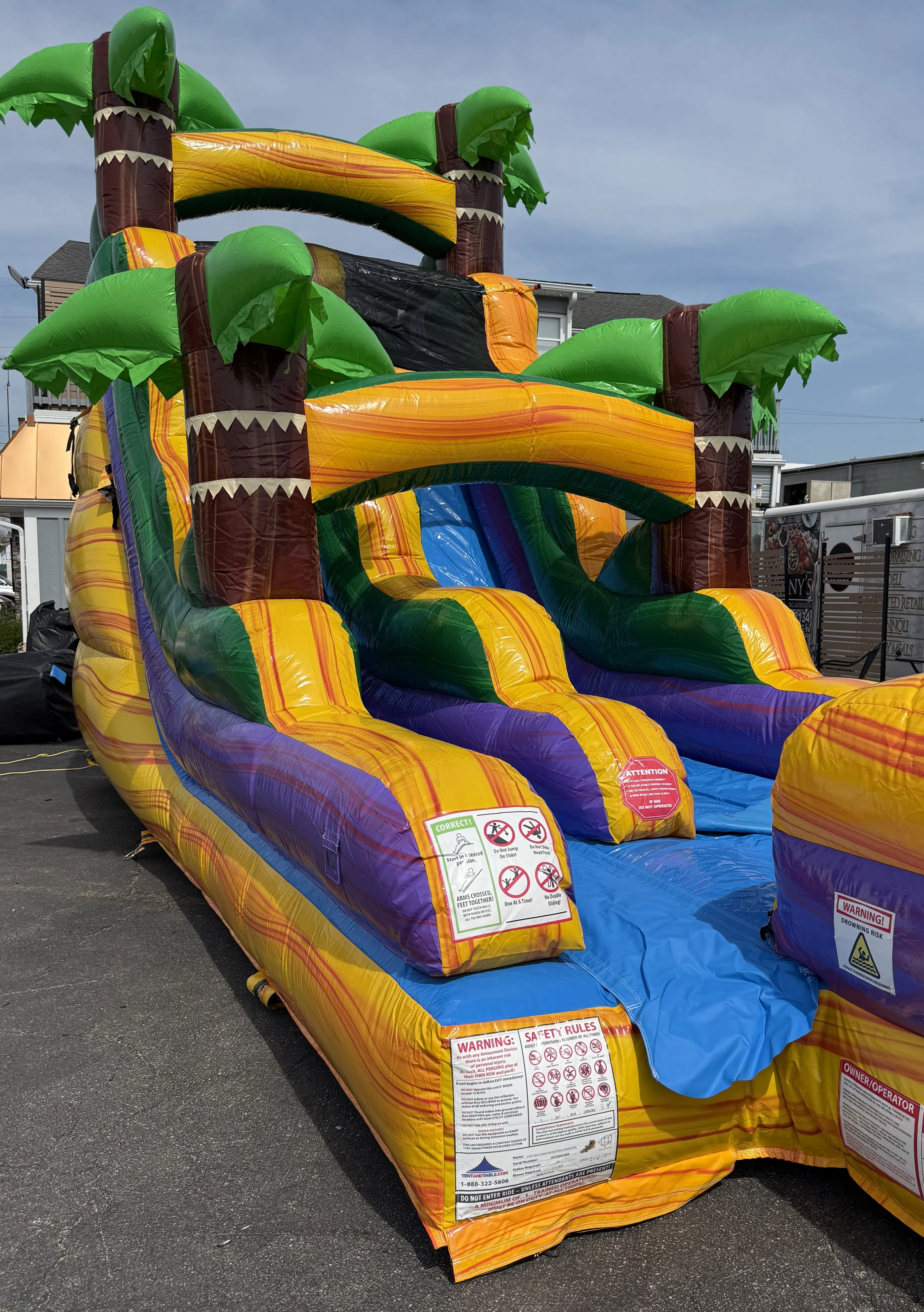 Inflatable- 15' Tropical Yellow Marble Slide