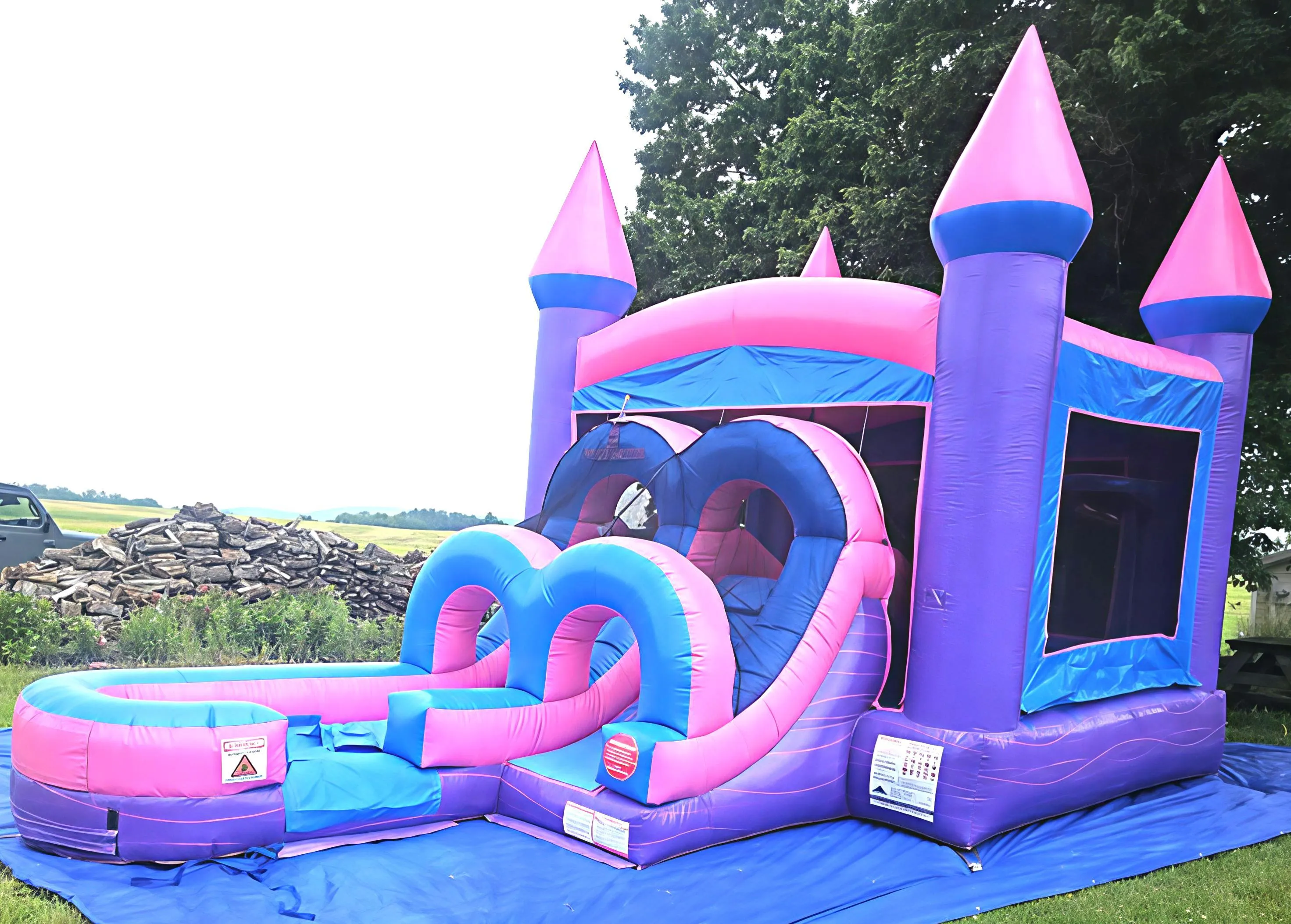 Inflatable- Pink Princess BounceHouse/Slide Combo