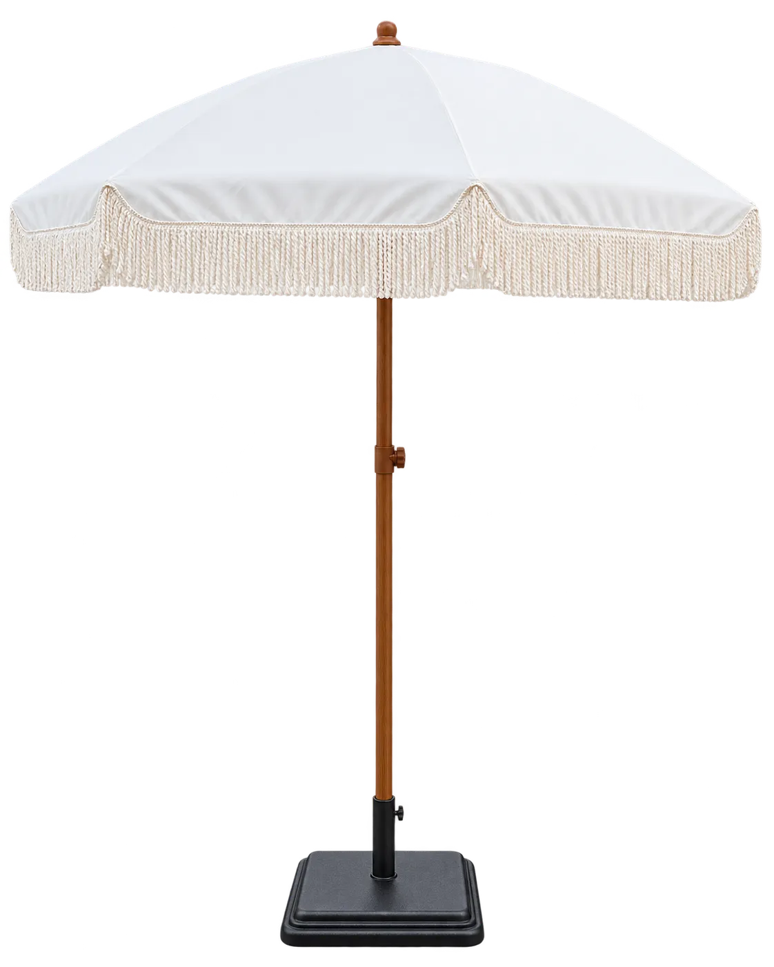 7' Fringe Patio Umbrella with Base