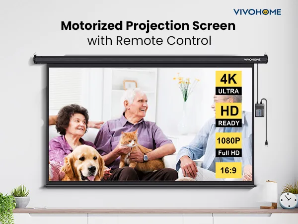 Vivohome 100in Motorized Projector Screen