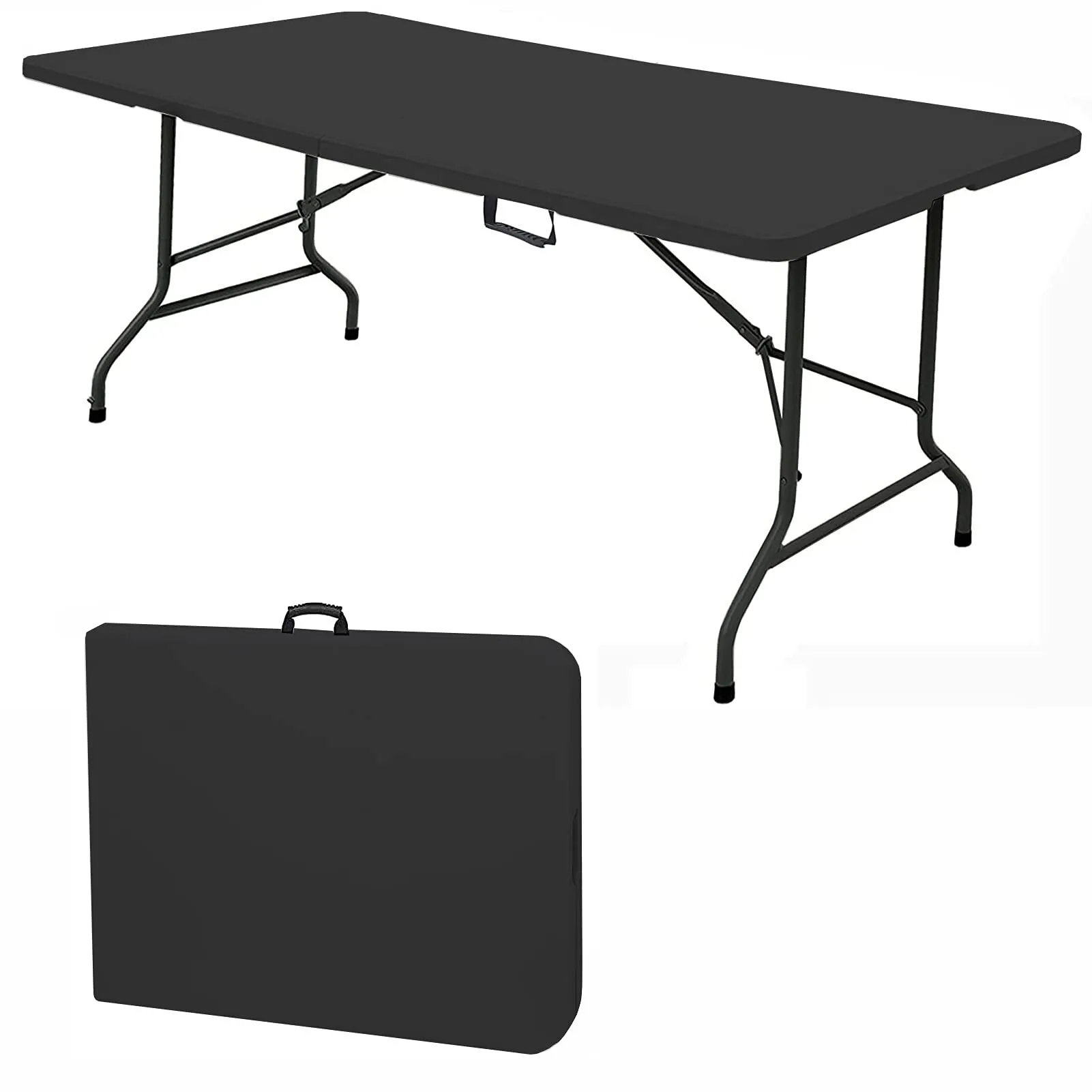 6 Ft Plastic Folding tables Black