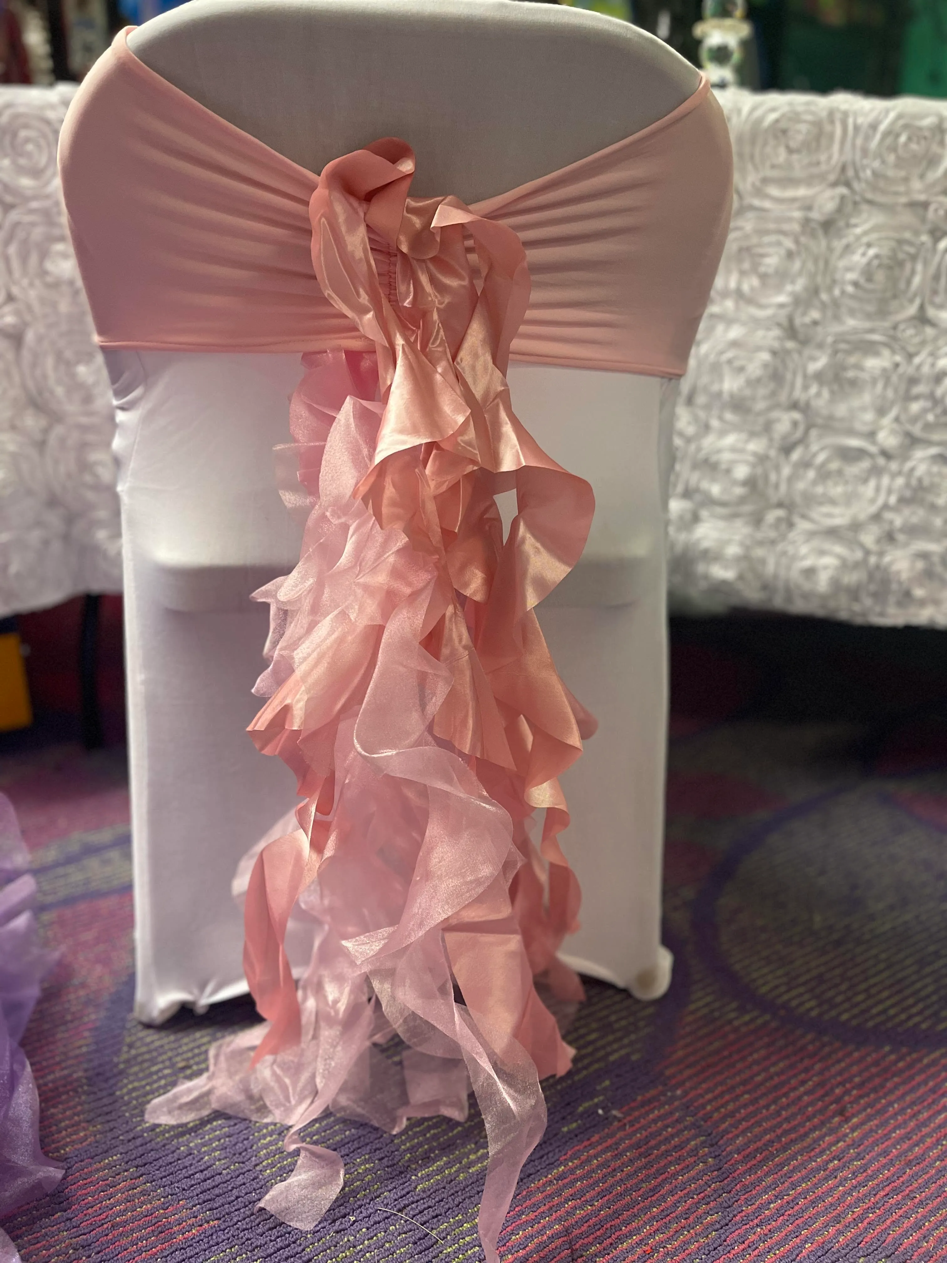 Long Ruffled Tail Chair Sash