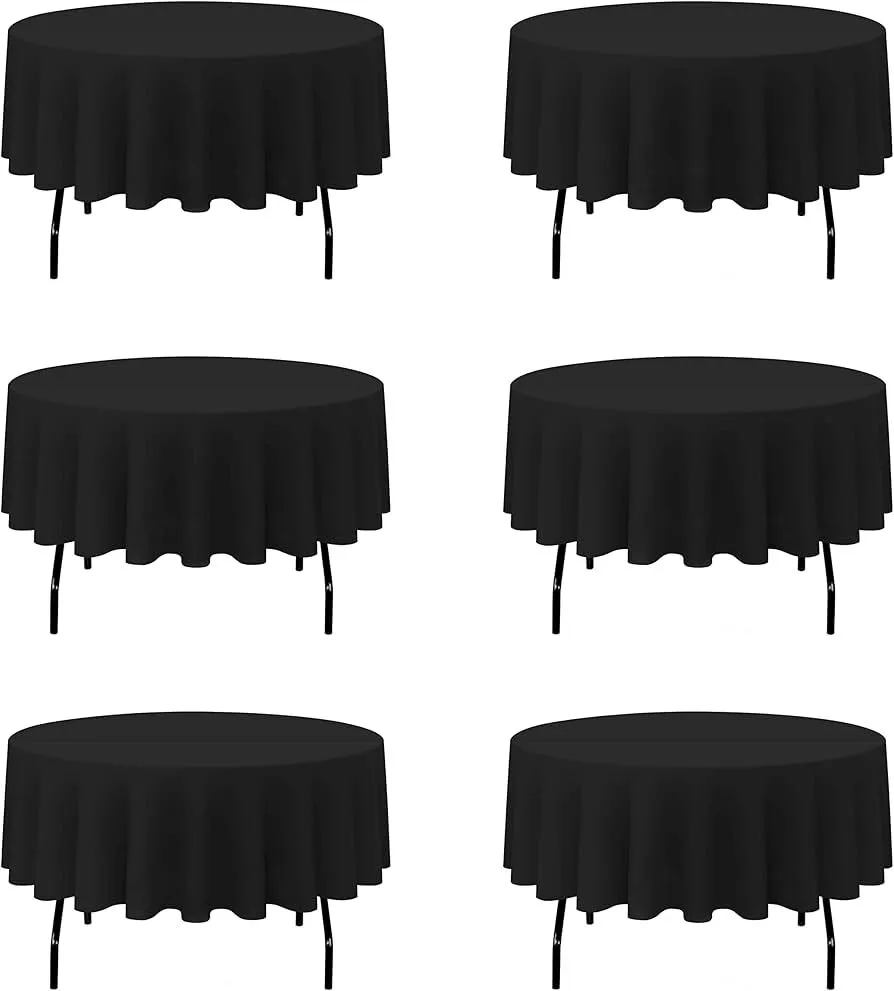Black Round Tablecloth - 90 inch