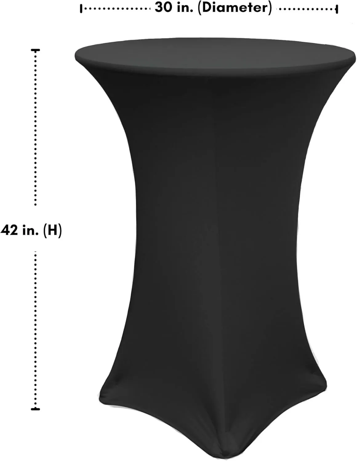 Black spandex covers for cocktail tables