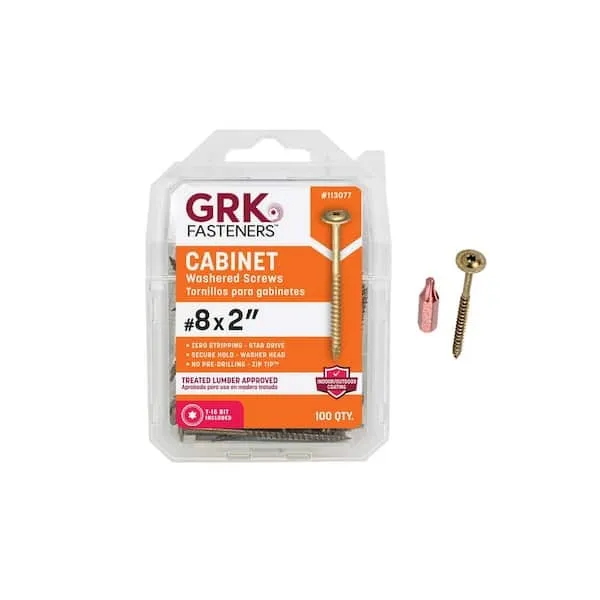 GRK low profile cabinet screws #8 x 2"