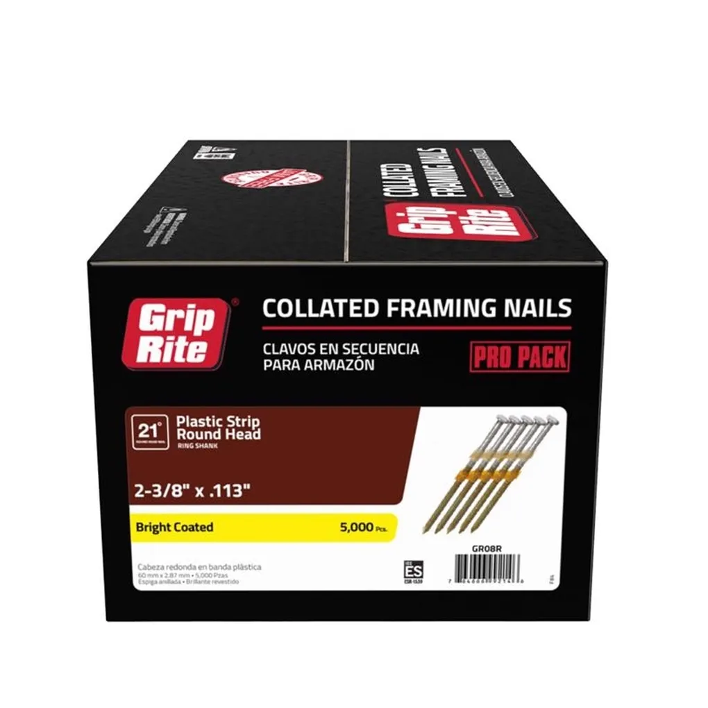 Collated Framing Nails 2-3/8" x .113" Bright Coated