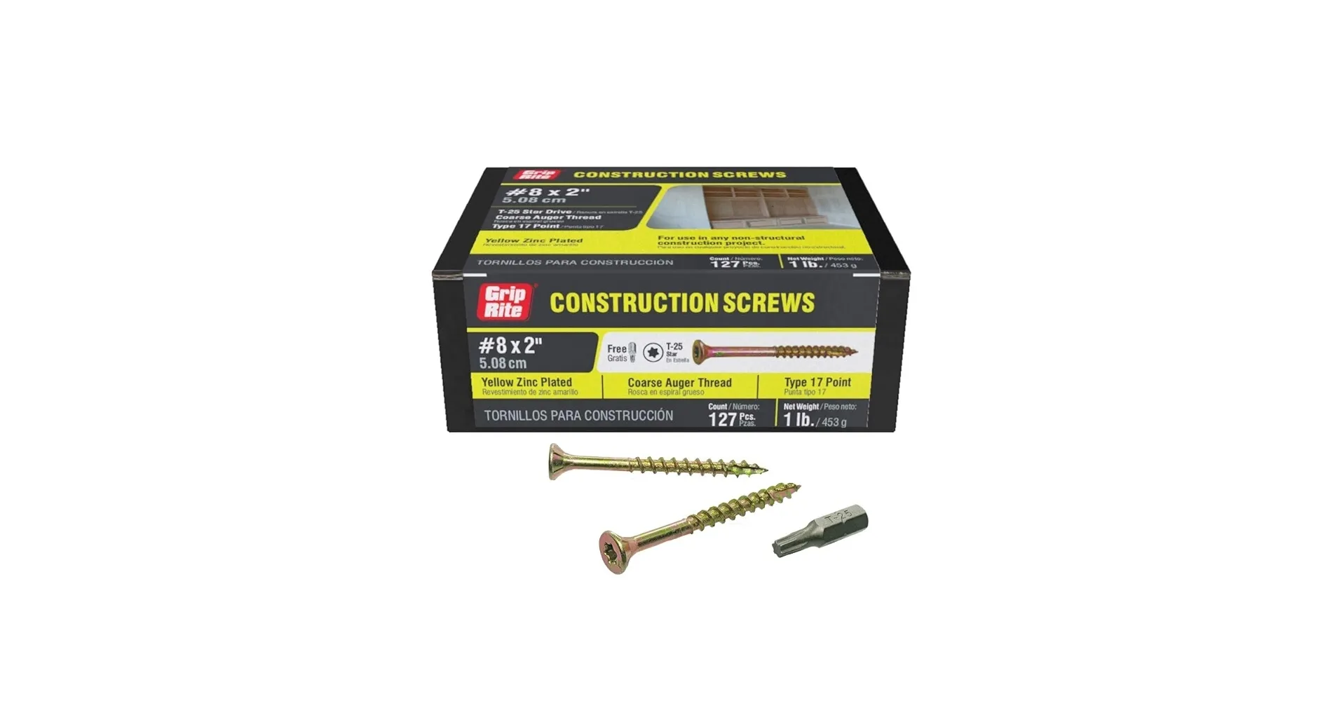 Grip Rite Construction Screws  #8 x2