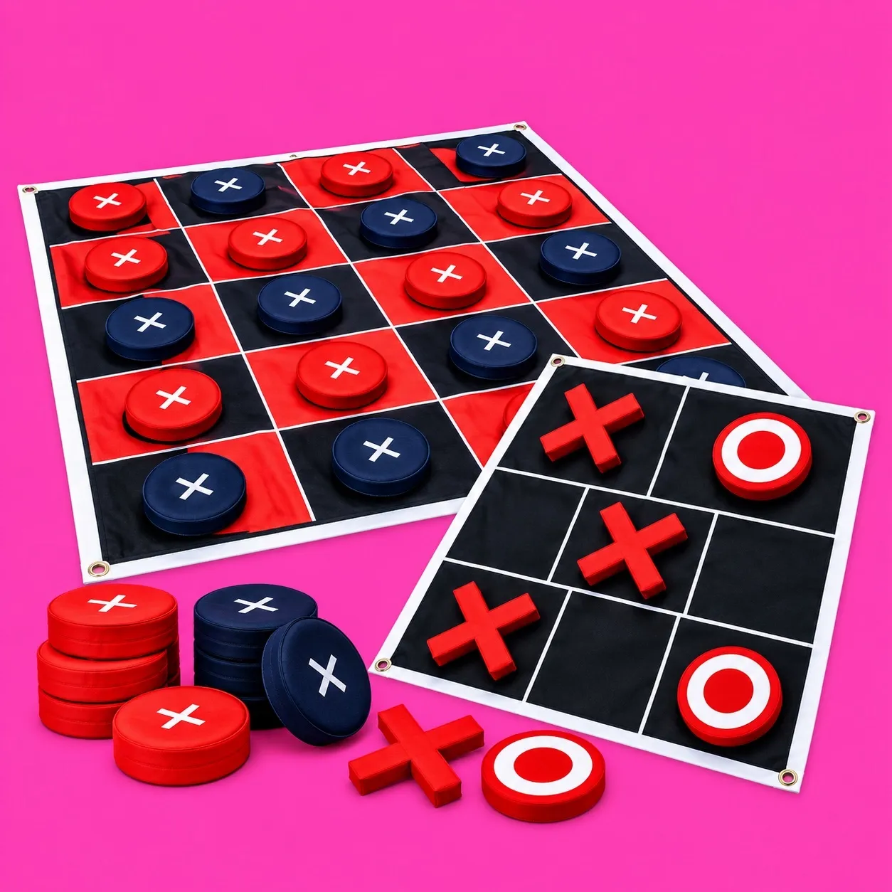 2-in-1 Giant Tic-Tac-Toe & Checkers