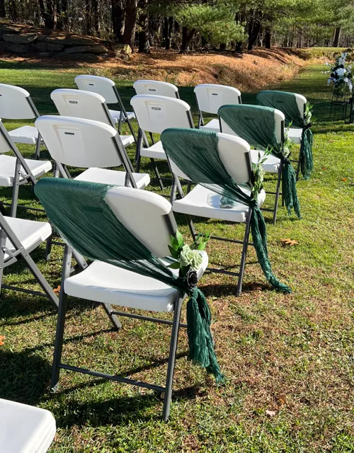 Cheesecloth Chair Sash - Emerald Green