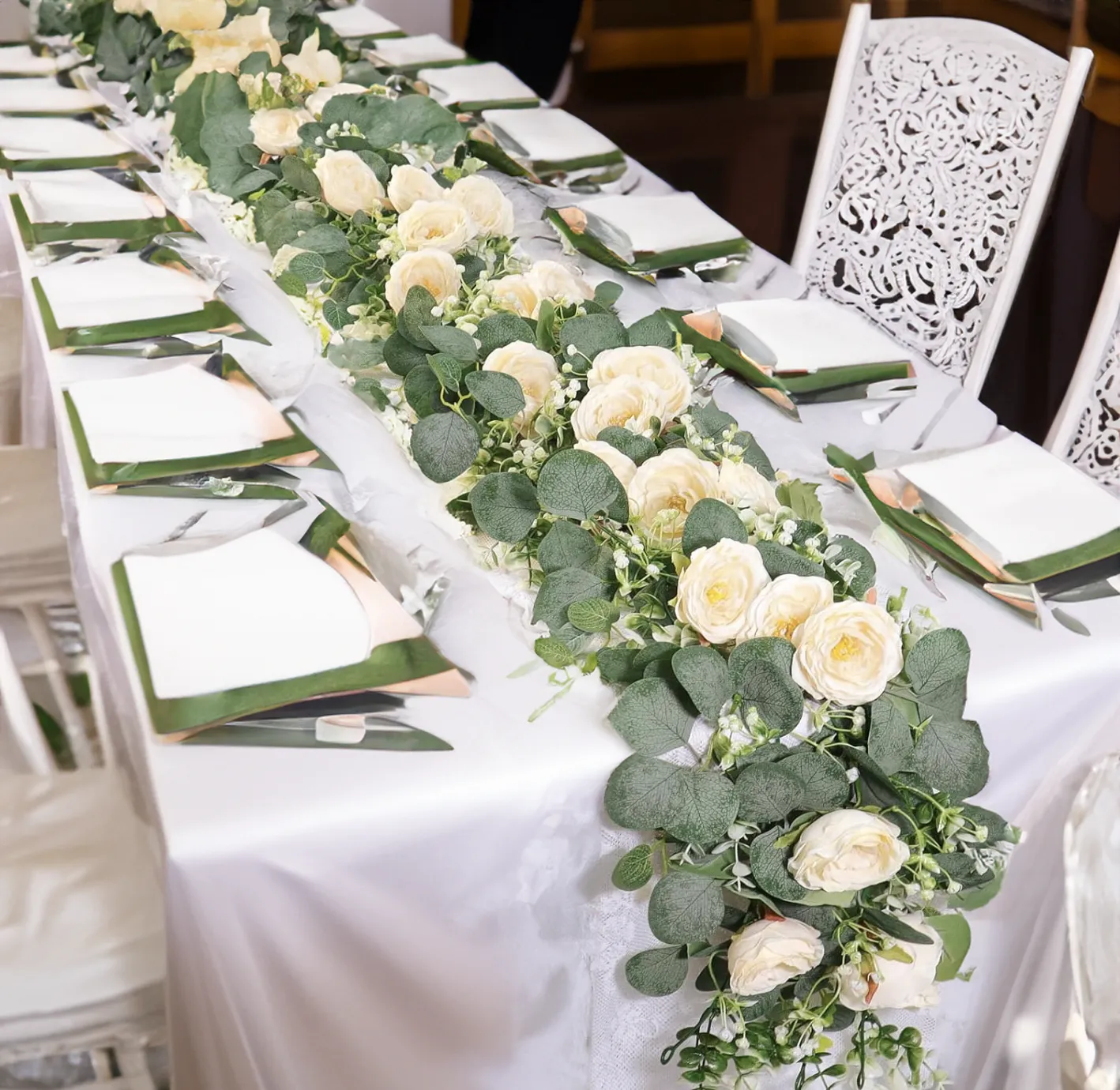 Champagne Rose & Eucalyptus Garland