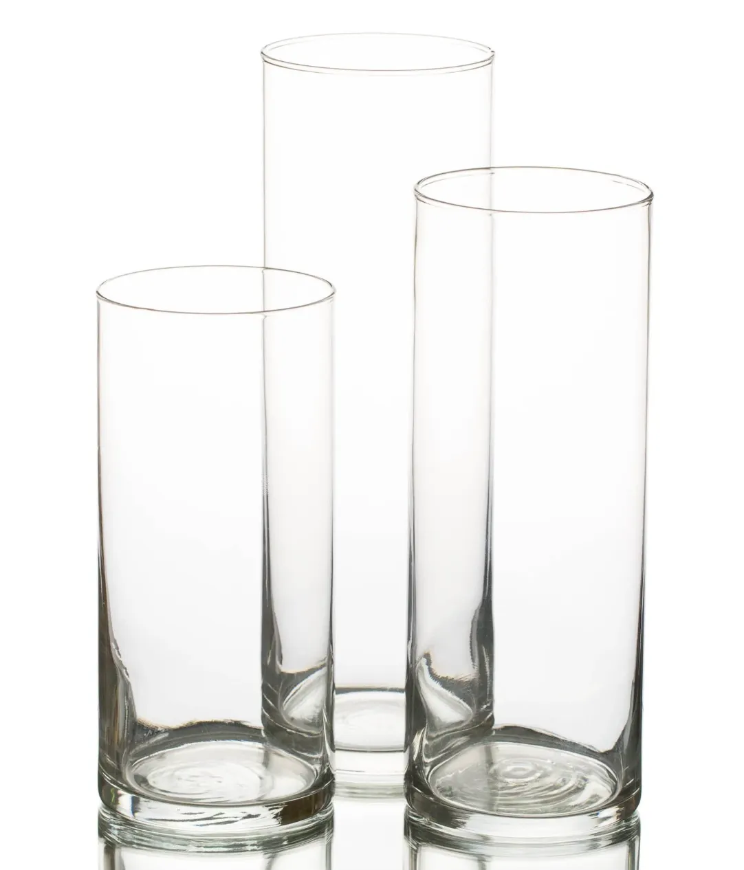 Clear glass cylinder set