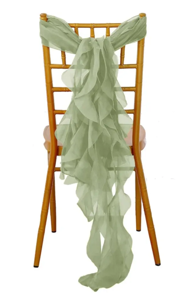 Ruffled Chiffon Chair Sash