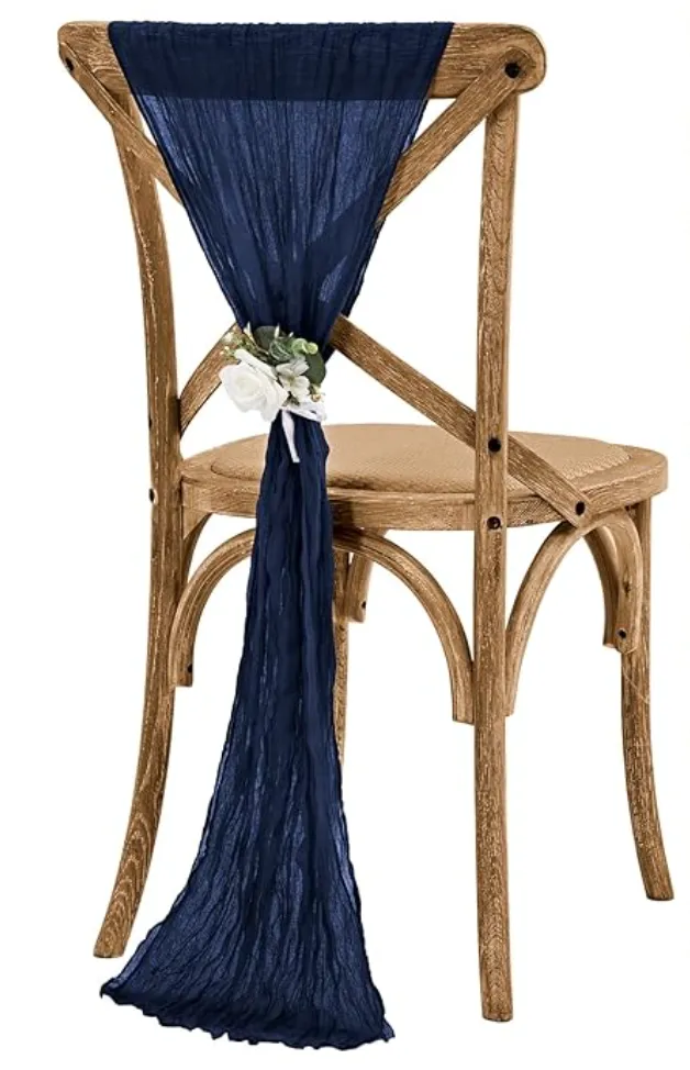 Cheesecloth Chair Sash - Navy