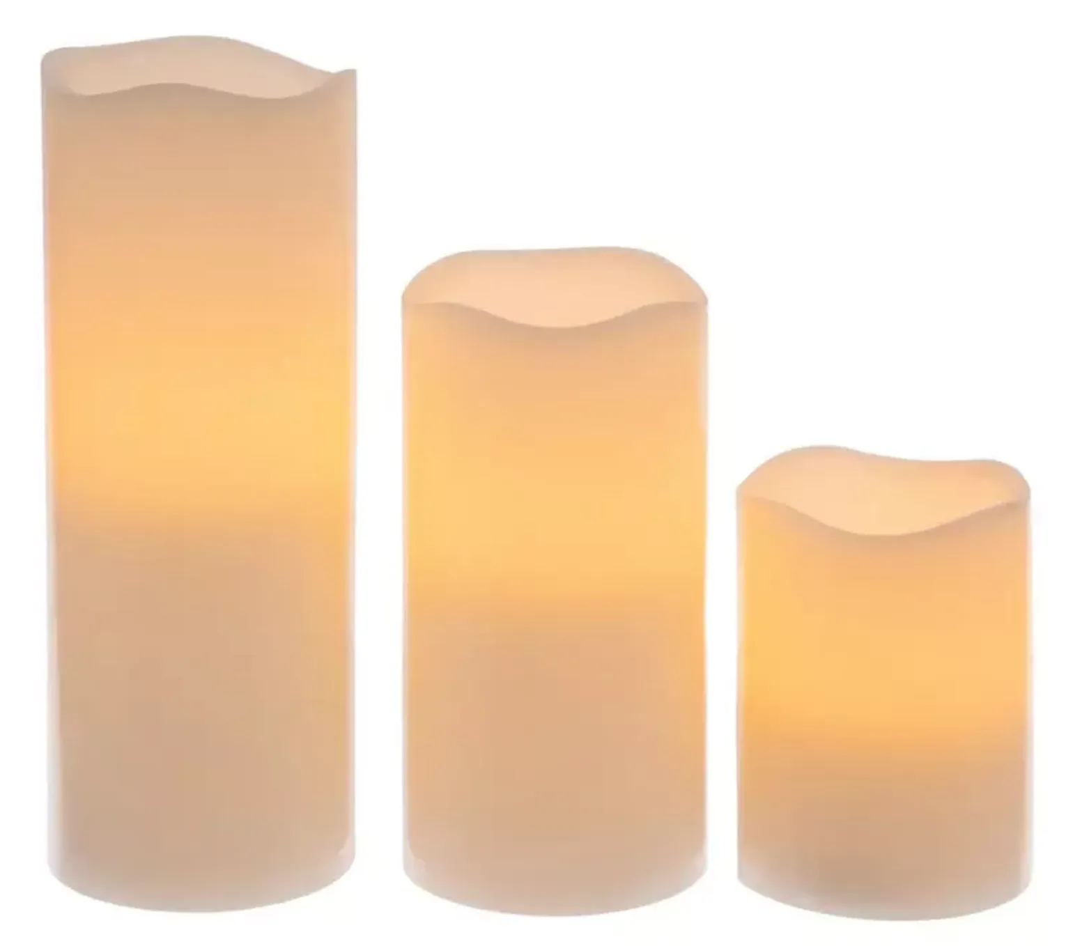 Flickering Flameless Pillar Candles (Set of 3)