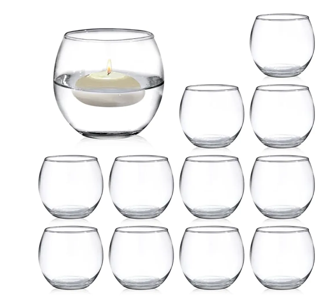 Clear glass round votive