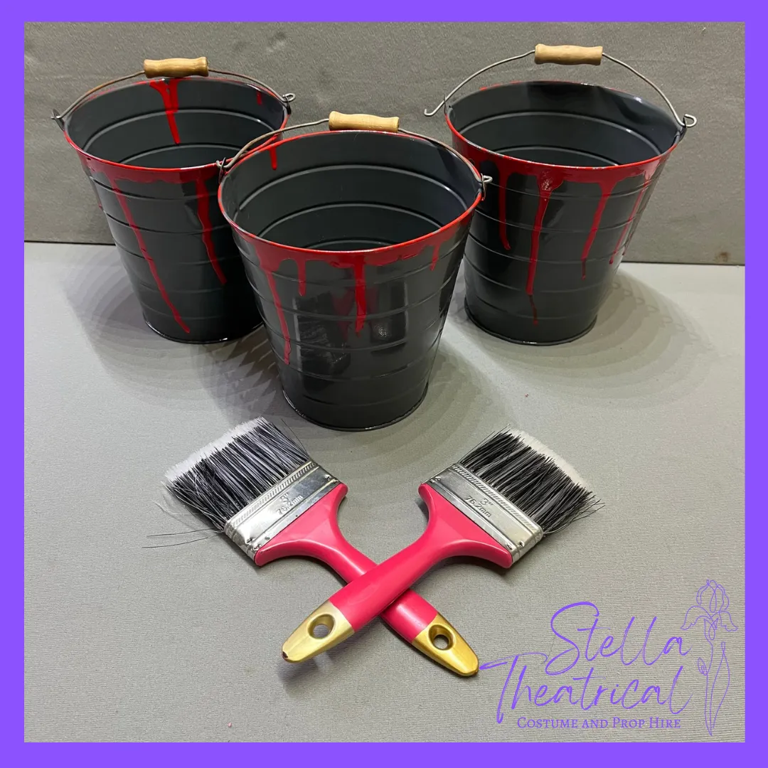 Red Paint Pots + Brushes