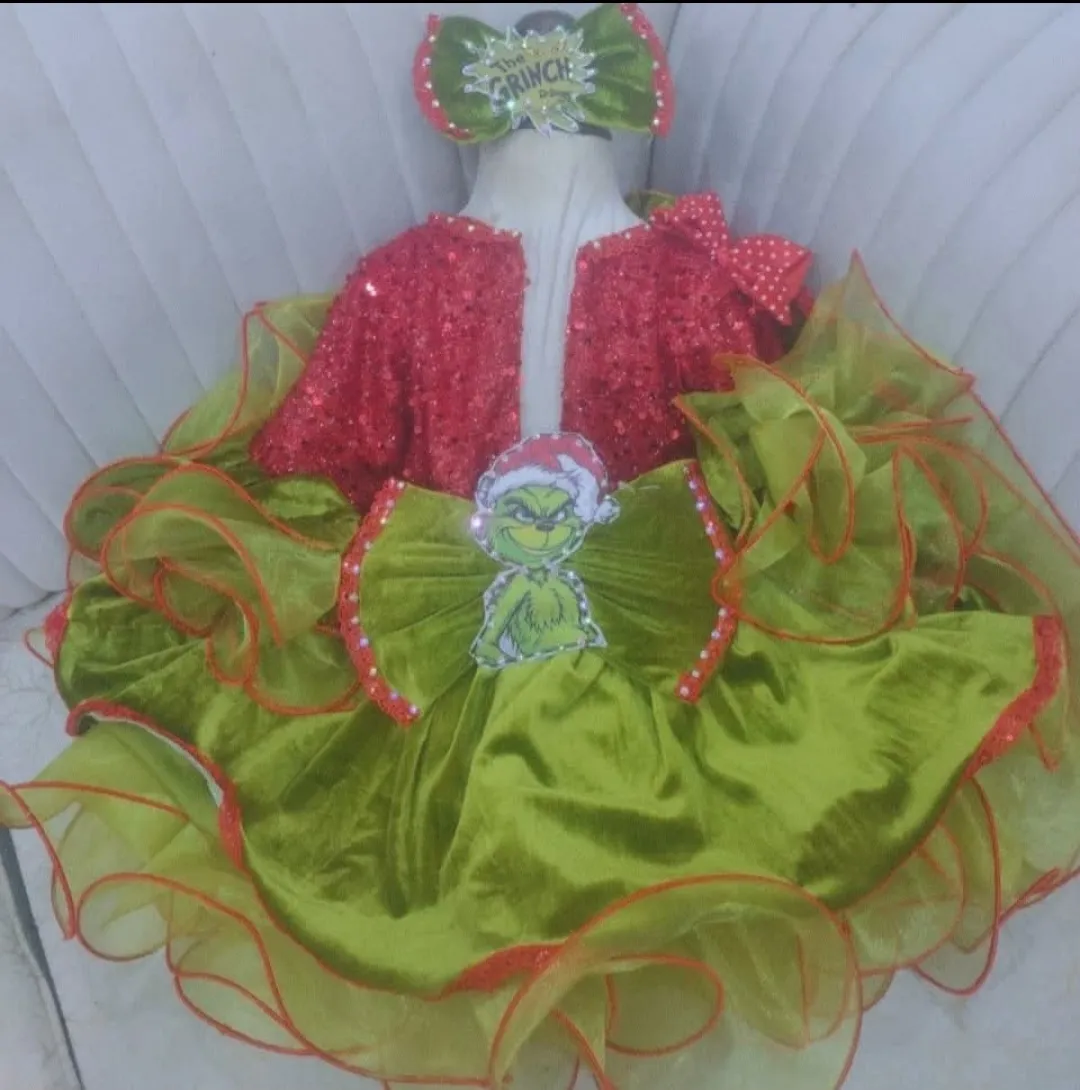 #238 2-3 Velvet Grinch Dress rental