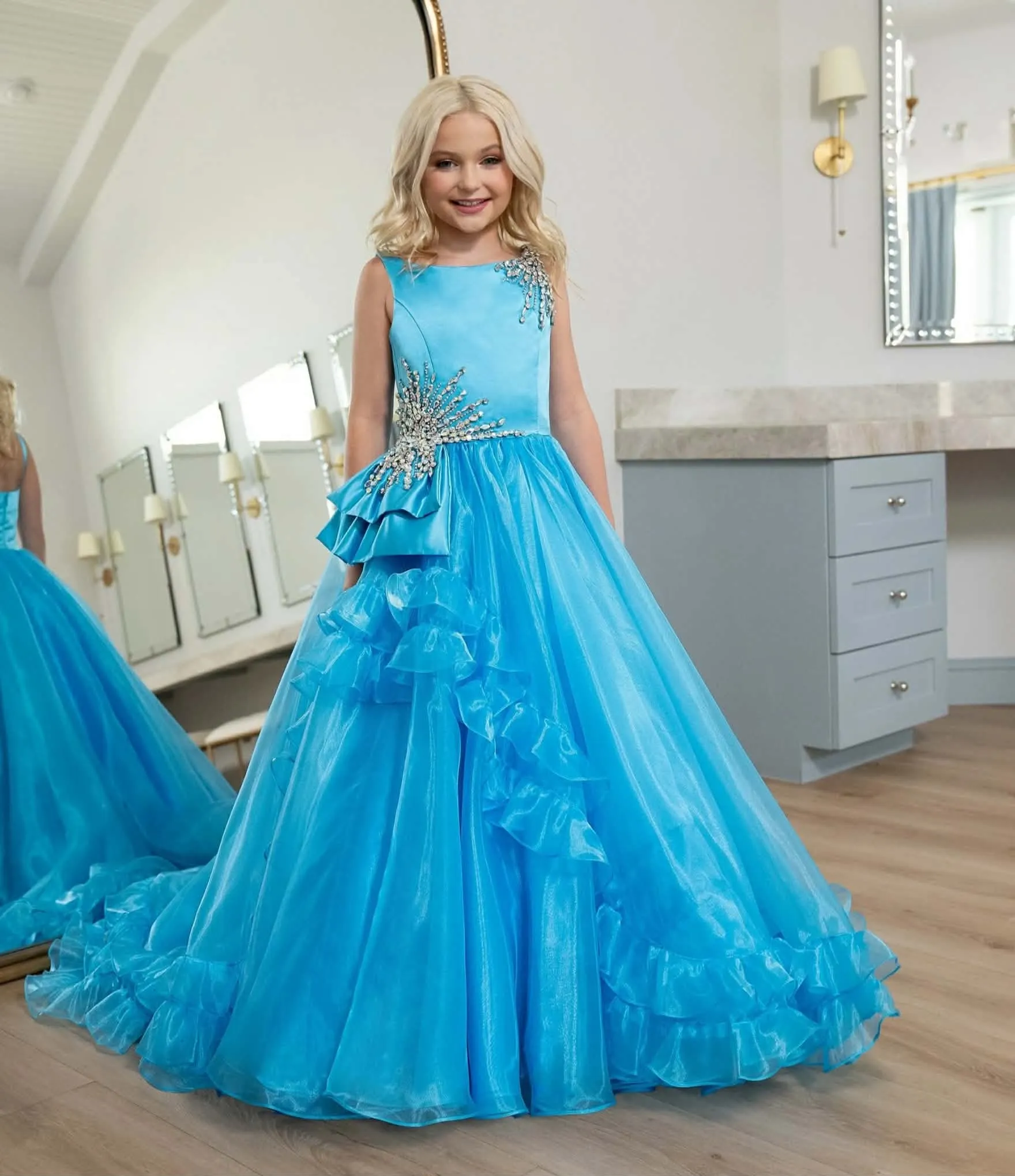 #501 Size 8 Rachel Allen Long Dress Rental