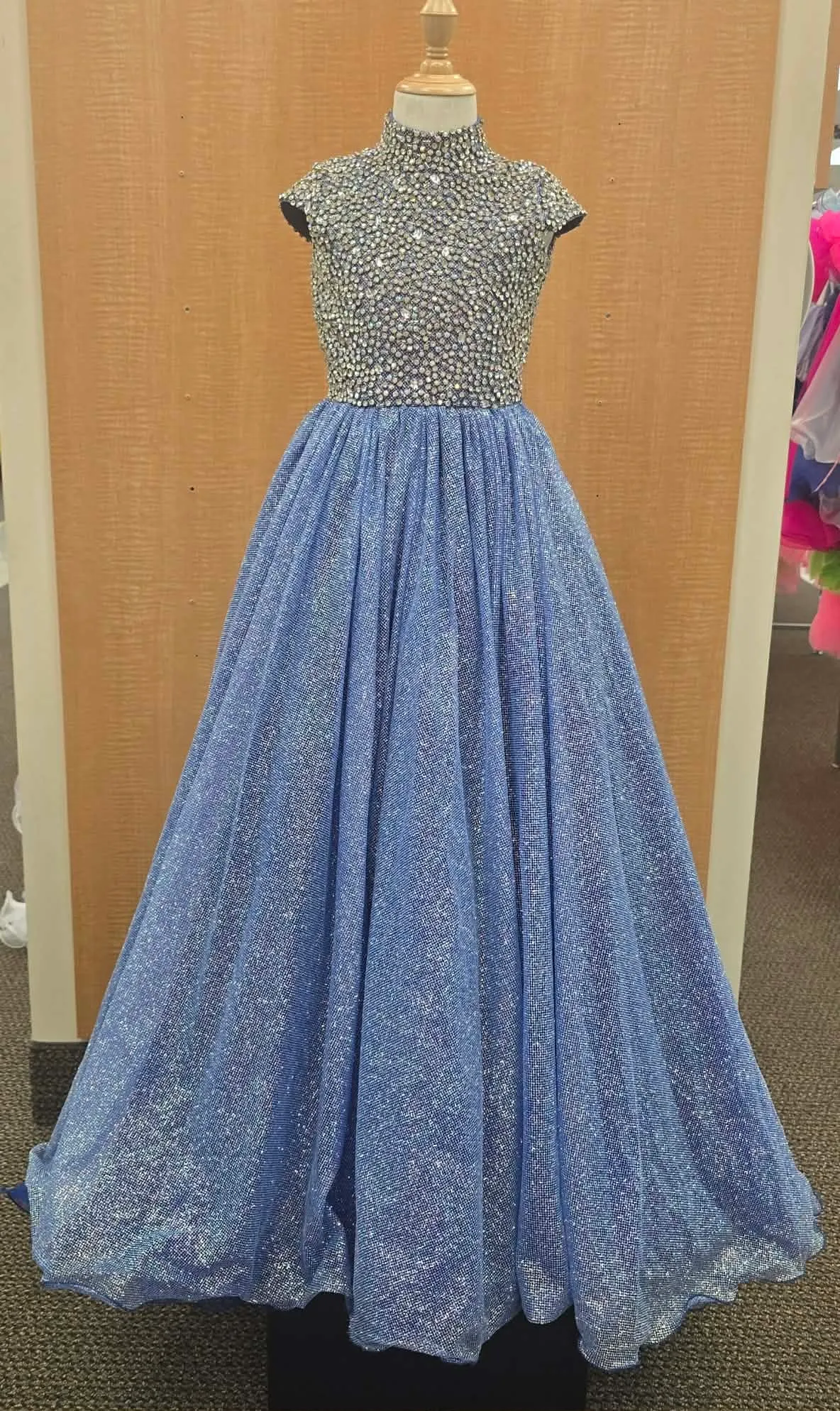 #505 Size 6 Long Glitter Dress Rental