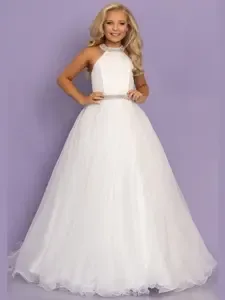 #513 Size 6 White Sugar Kayne Long Dress Rental