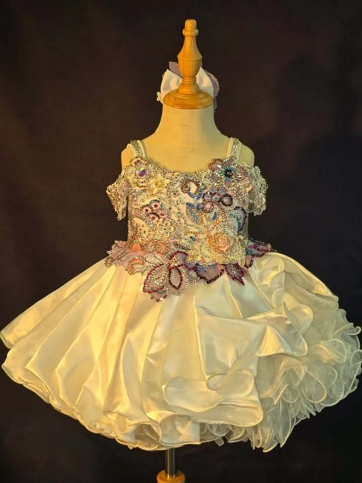 #101 18-3 White/purple Gemics Dress Rental