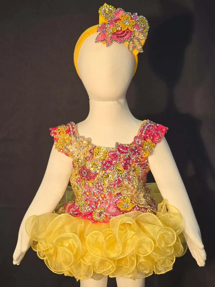 #404 0m-9m Yellow Gemics Dress Rental