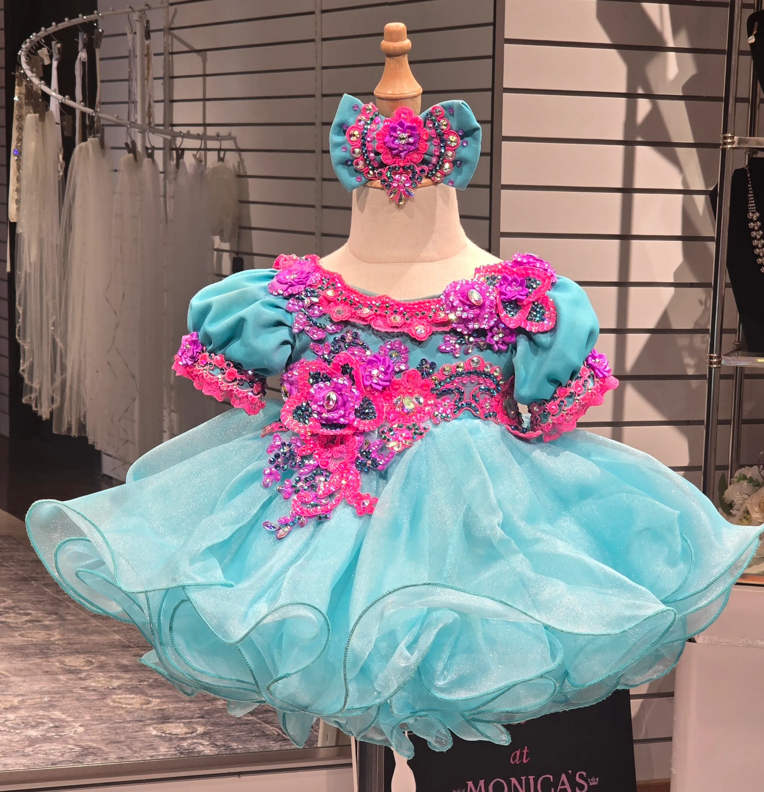 #433 9m-18m Blue Glitzy Belle Dress Rental