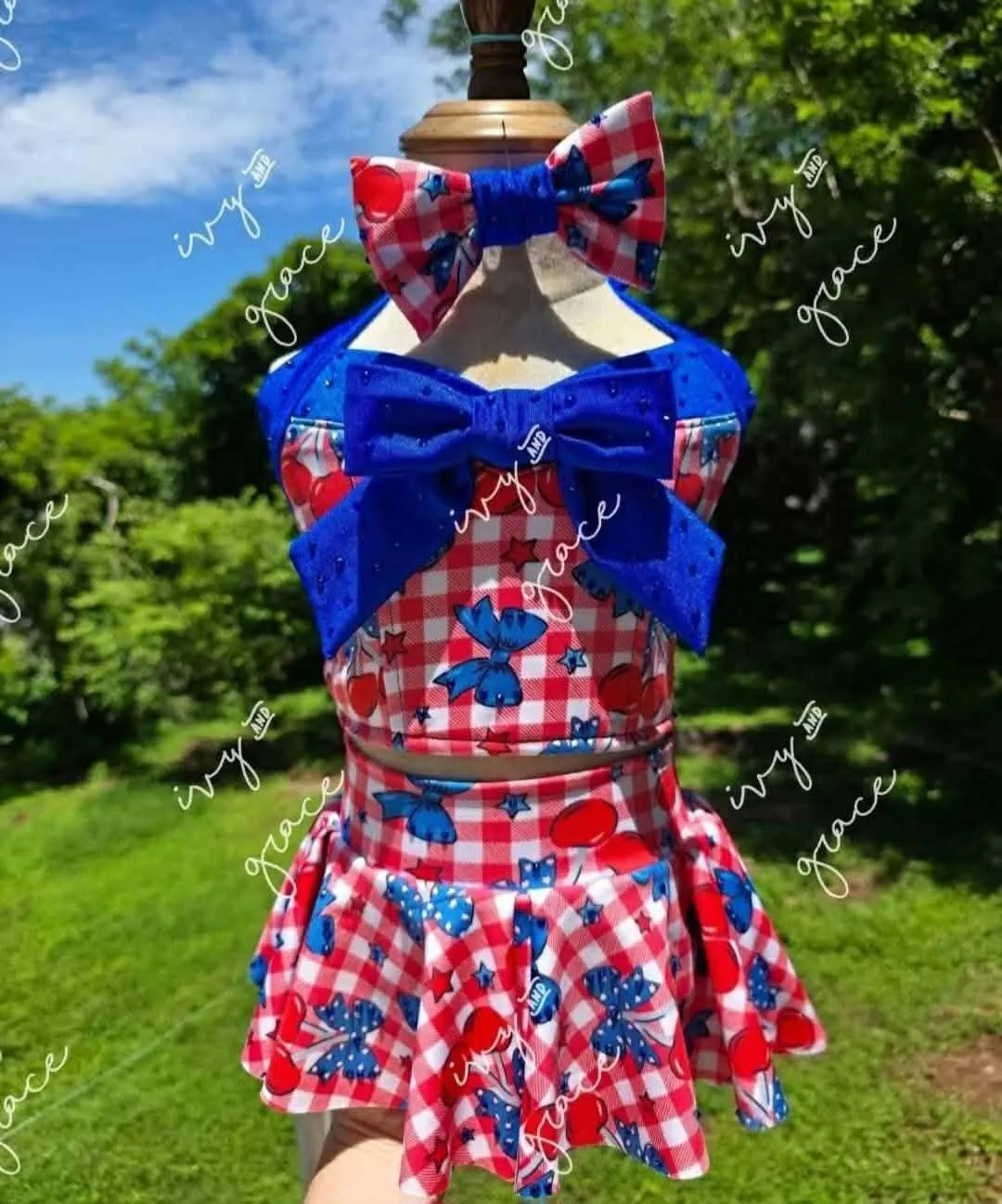 #255 2-4 Ivy and Grace Red White And Blue Cherry Swim Rental