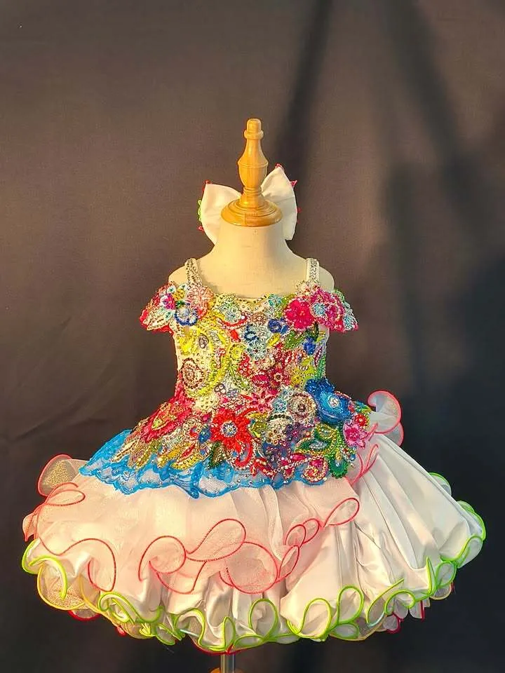 #379 18-3 Neon Rainbow Gemics Dress Rental