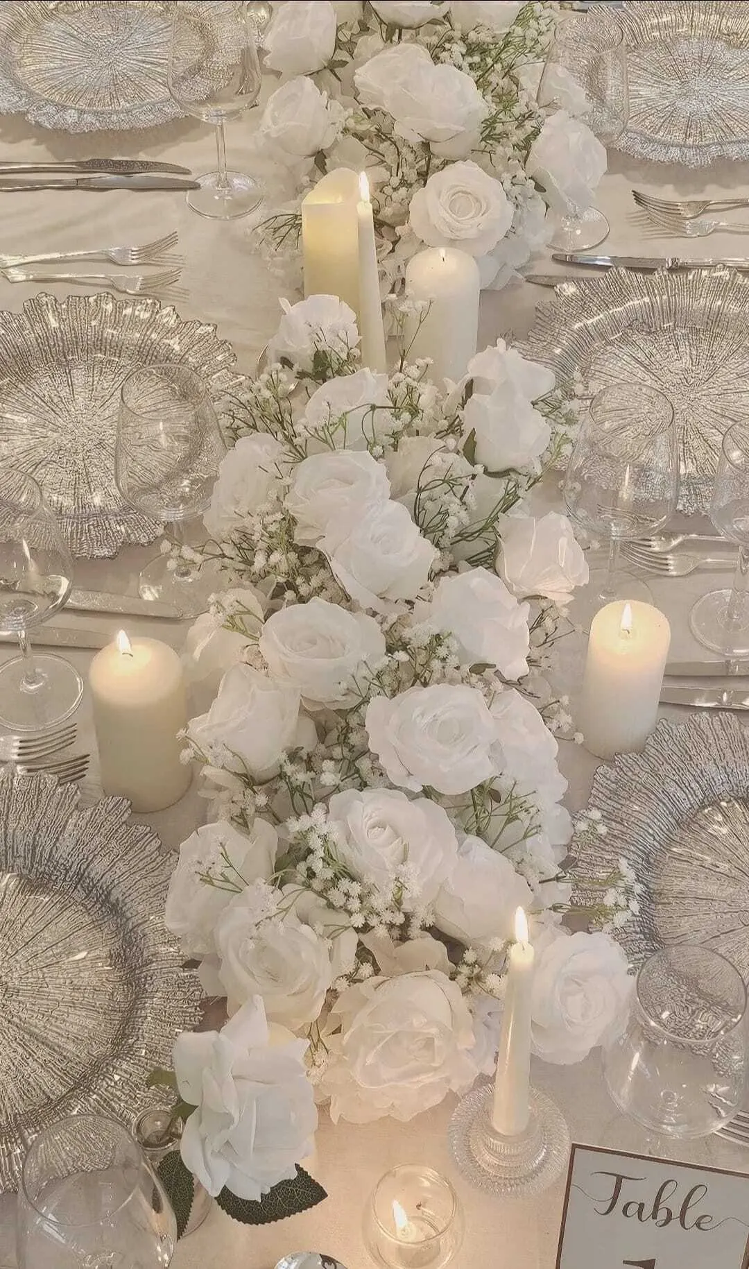 Grace Gypsophila Runner Centrepiece