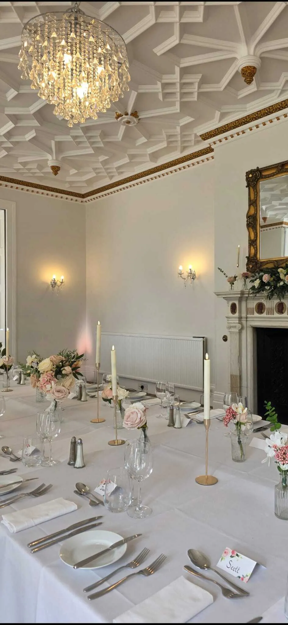 Gold candle sticks with Led candles