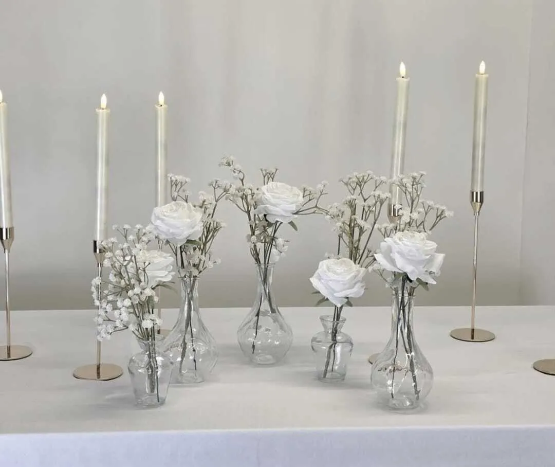 5 x Sets of Bud vases & posies