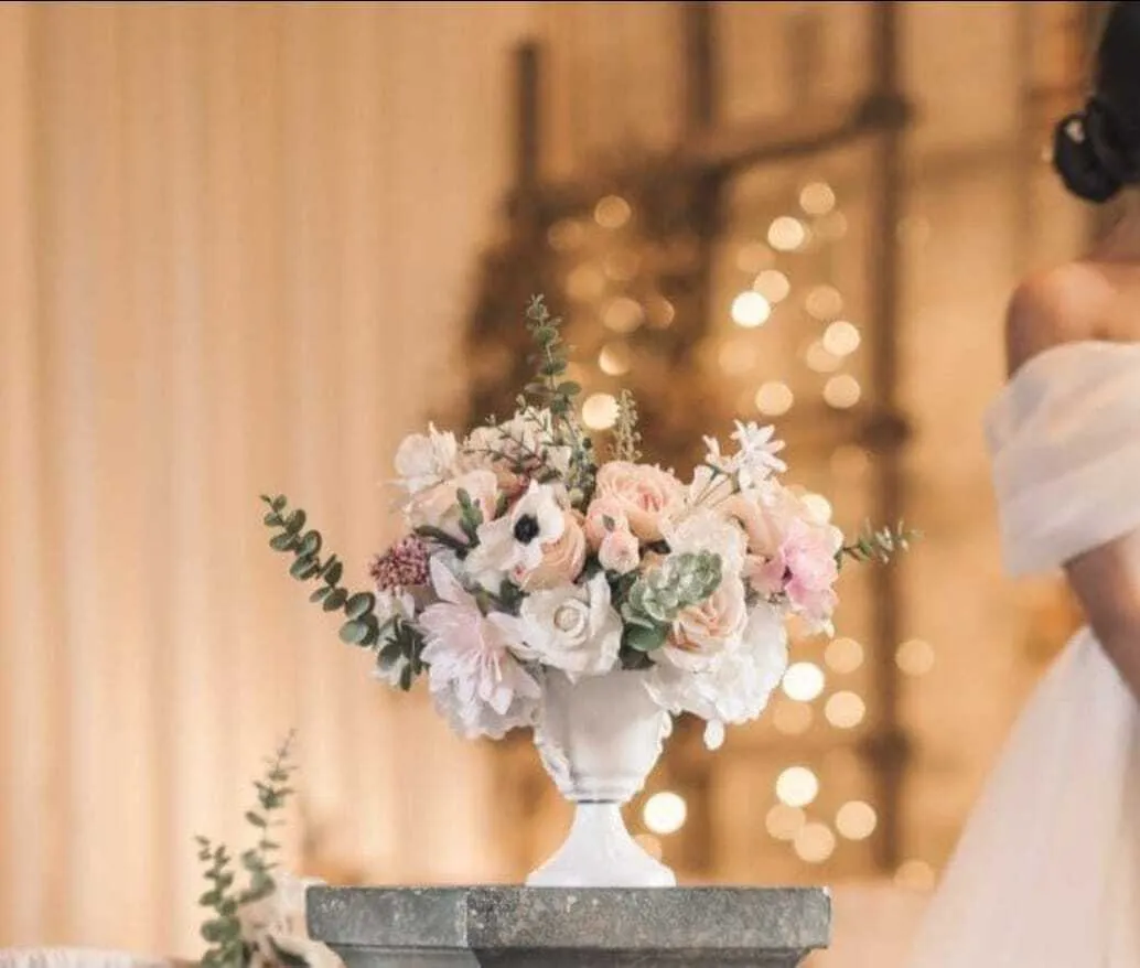 Florence Centrepiece White Vase 